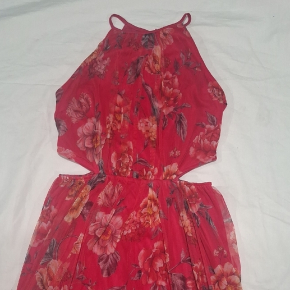 Candalite Wome's Floral Red Maxi Dress Size M - Picture 2 of 9